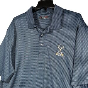 Tobacco Road Golf Polo Mens XL Blue Links Tech Performance Stretch Lightweight
